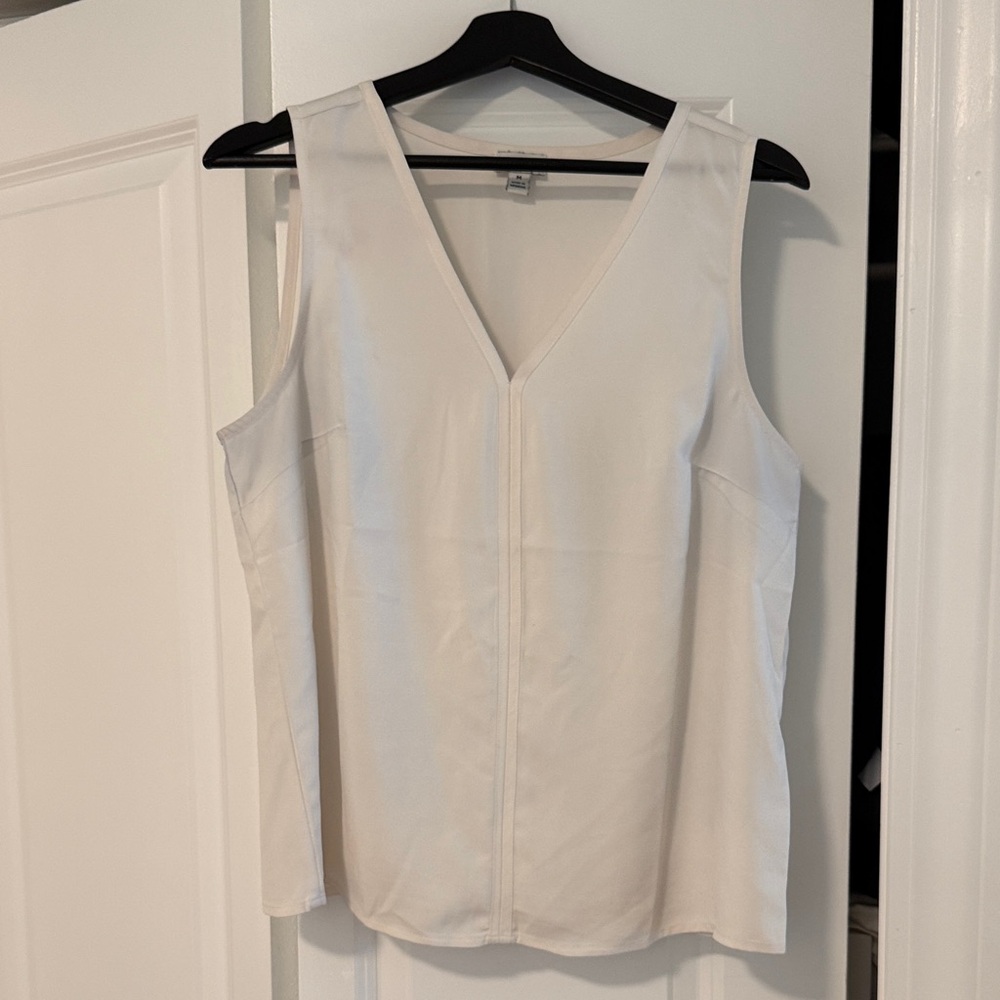 J. Crew Factory Cream V-Neck Sleeveless Shell